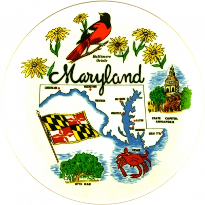 Maryland,Map and Flag of the State
